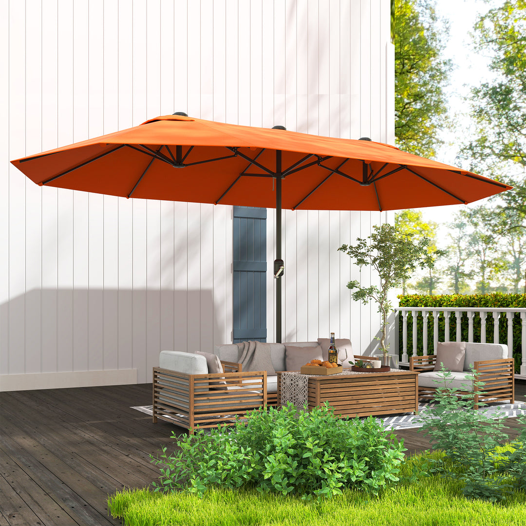 4.6m Double Garden Parasol - Orange