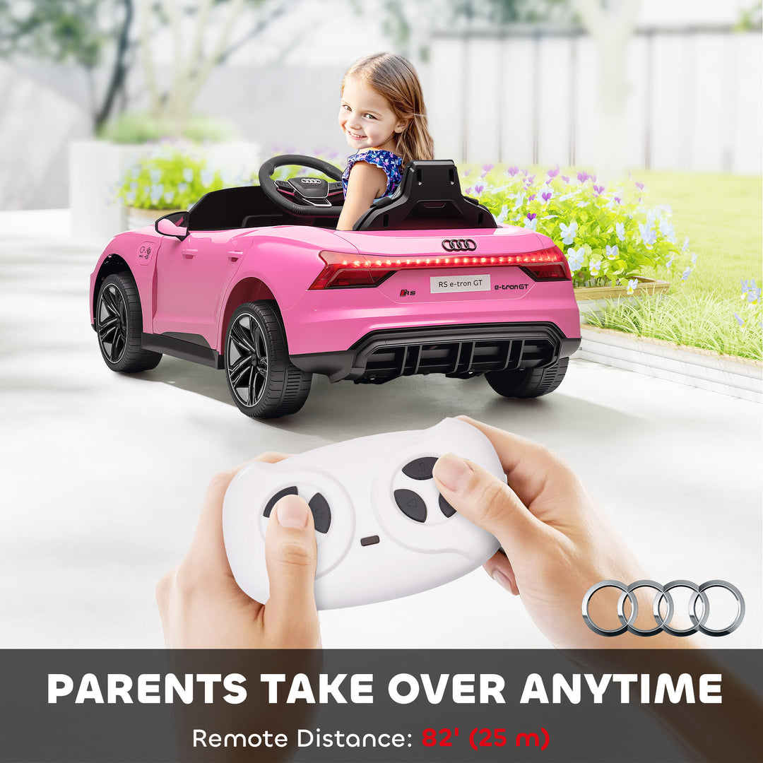 Audi Licensed 12V Kids Electric Ride-On, with Remote Control, Suspension System, Lights, Music, Motor - Pink