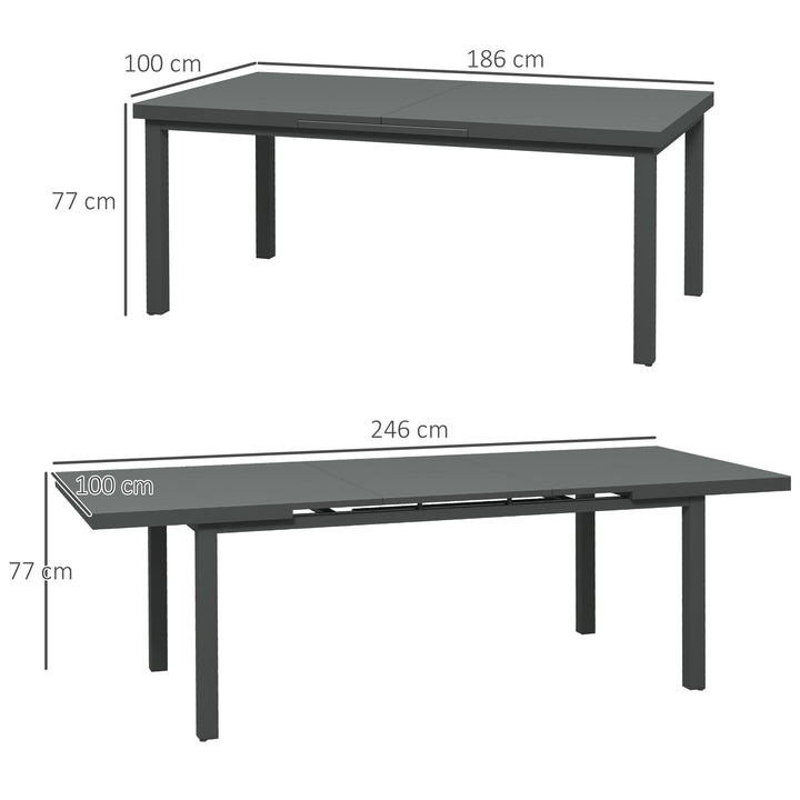 Outsunny Aluminium Garden Table for 6