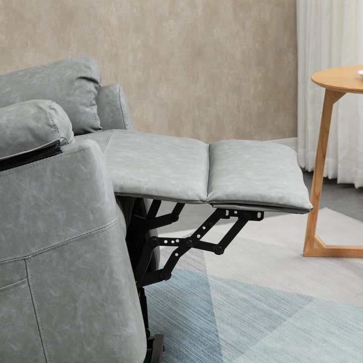 MCL Faux Leather 70° Electric Riser Recliner Chair - Grey