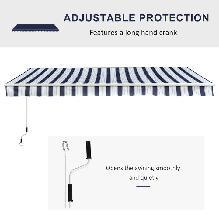 Outsunny Garden Patio Manual Retractable Awning Canopy Sun Shade Shelter, 3m x 2.5m