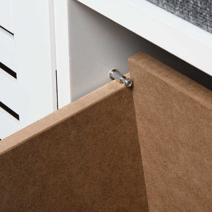 3-Drawer Shoe Storage Bench - White