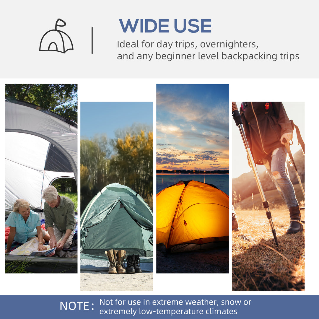 Dome Tent for 6-8 Person, Camping Tent with 4 Zipped Mesh Doors, Removable Oxford Cloth, Lamp Hook, Portable Carry Bag, White and Blue