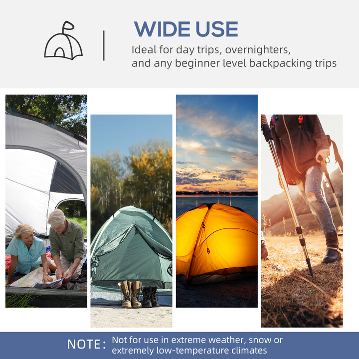 Dome Tent for 6-8 Person, Camping Tent with 4 Zipped Mesh Doors, Removable Oxford Cloth, Lamp Hook, Portable Carry Bag, White and Blue