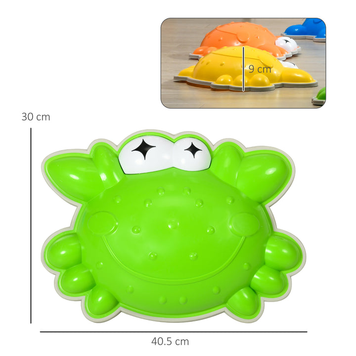 ZONEKIZ 9PCs Crab-shaped Kids Stepping Stones, Anti-slip TPE Edge, Stackable Balance River Stones for Obstacle Courses | Aosom UK