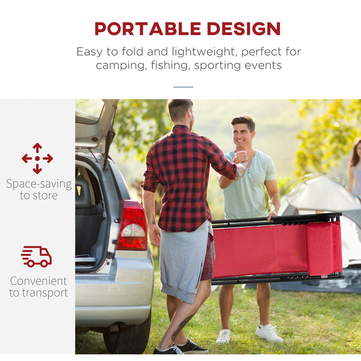 MCL Set of 2 Folding Garden Beach Aluminium Frame Deck Chairs Deckchairs Seaside Folding Garden Patio Lounger, Red