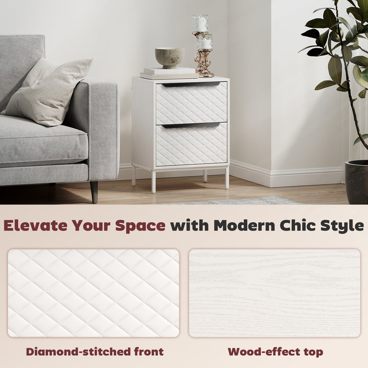 Chest of Drawers, Dresser with 2 Fabric Drawers and Aluminium Handles 