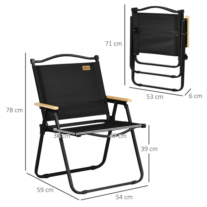 Camping Chair for Adults, Lightweight Folding Chair, Portable Chair for Camping, Fishing, Beach and Outdoor Travel, Black