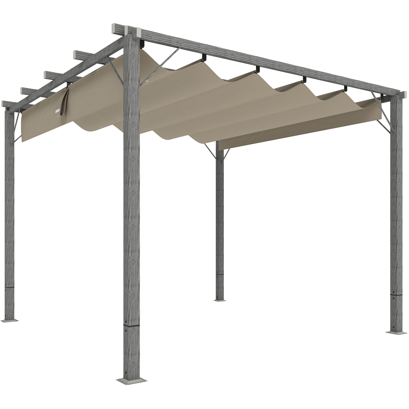 3 x 3 m Retractable Roof Pergola - Grey