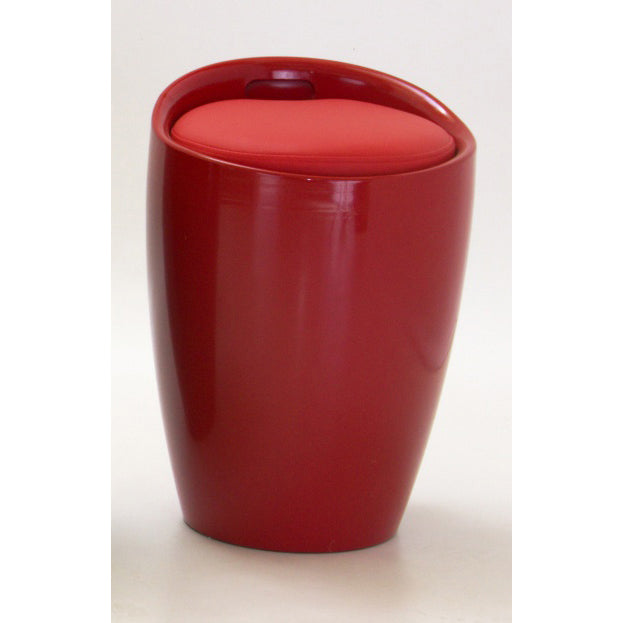 Dawson Red High Gloss Stool with Storage