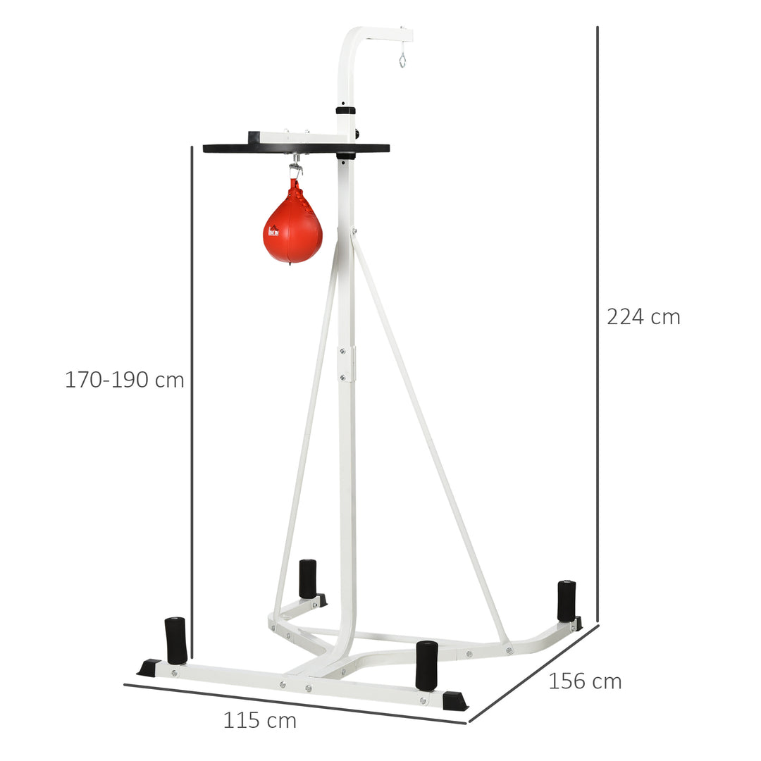 HOMCOM Free-Standing Speed Bag Boxing Platform Punch Bag Fitness Station Stand