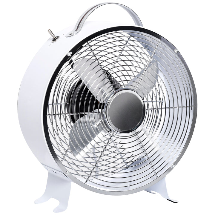 10" 2-Speed Electric Table Desk Fan w/ Safety Guard Anti-Slip Feet Portable Personal Cooling Fan Home Office Bedroom White