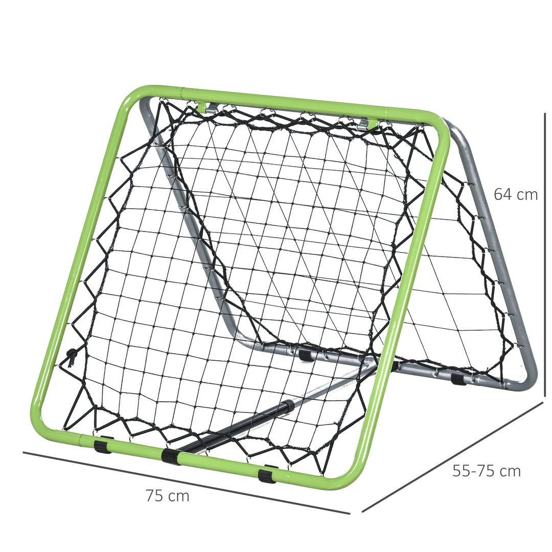 HOMCOM Football Training Net, Soccer Kickback Target Goal Both Side Rebounder Net, Adjustable Angle Goal Training Set for Kids and Children, Backyard