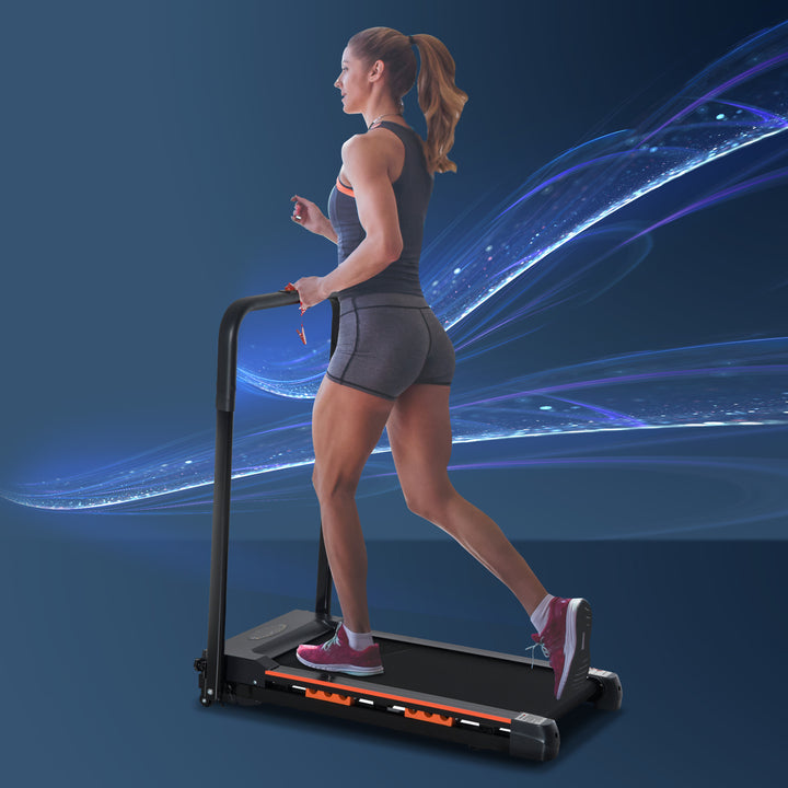 HOMCOM Electric Motorized Treadmill Walking Machine Foldable - 0.5hp | 1 to 6 km/h | Indoor Fitness Exercise Gym w / Remote Control | Aosom UK