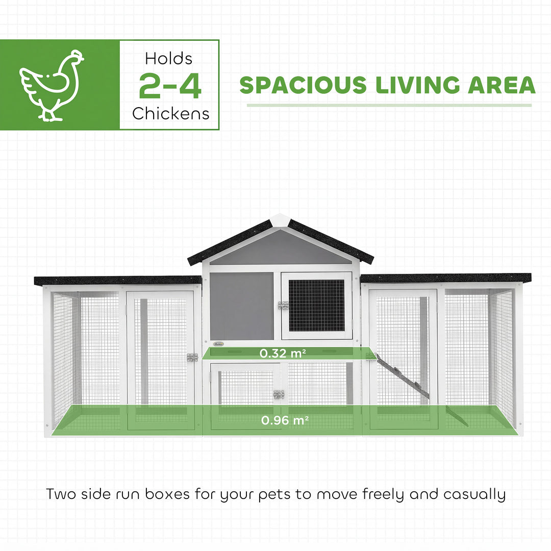 Large Chicken Coop, Wooden Outdoor Chicken Cage Poultry Hen House with