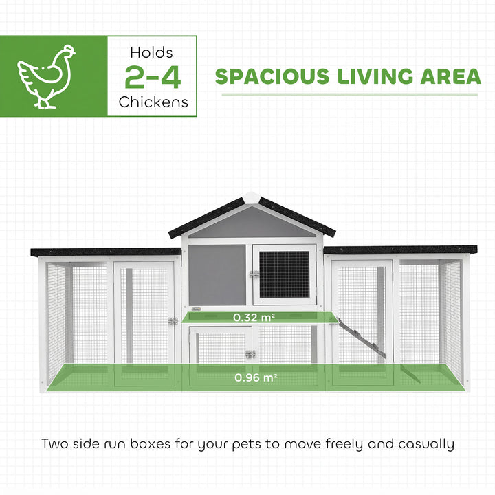 Large Chicken Coop, Wooden Outdoor Chicken Cage Poultry Hen House with