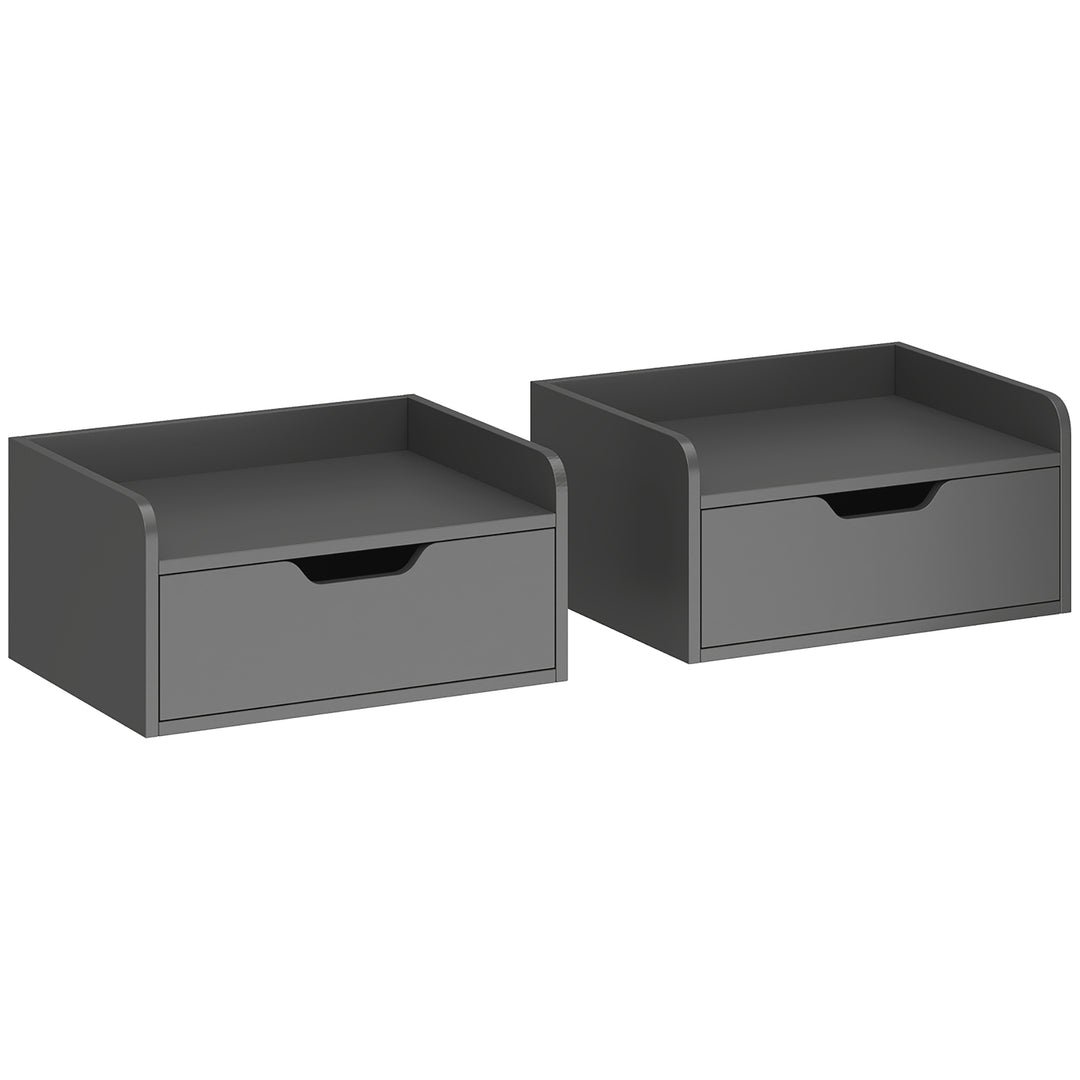 Floating Nightstands Set of 2, Wall Mounted Bedside Table with Drawer 