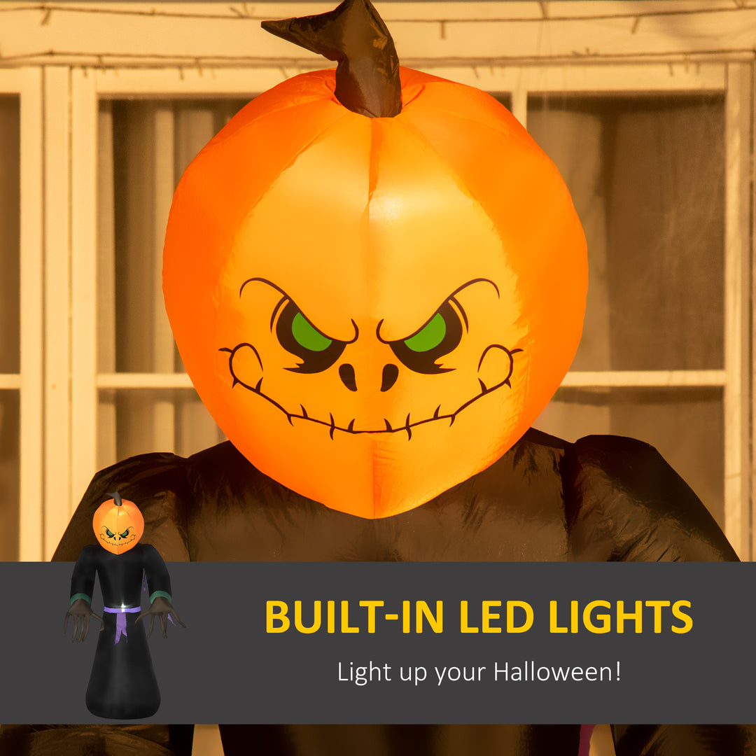 MCL 2.1m Inflatable Pumpkin Ghost Head Monster Vampire 6 LED Halloween Blow Up Yard Holiday Decoration