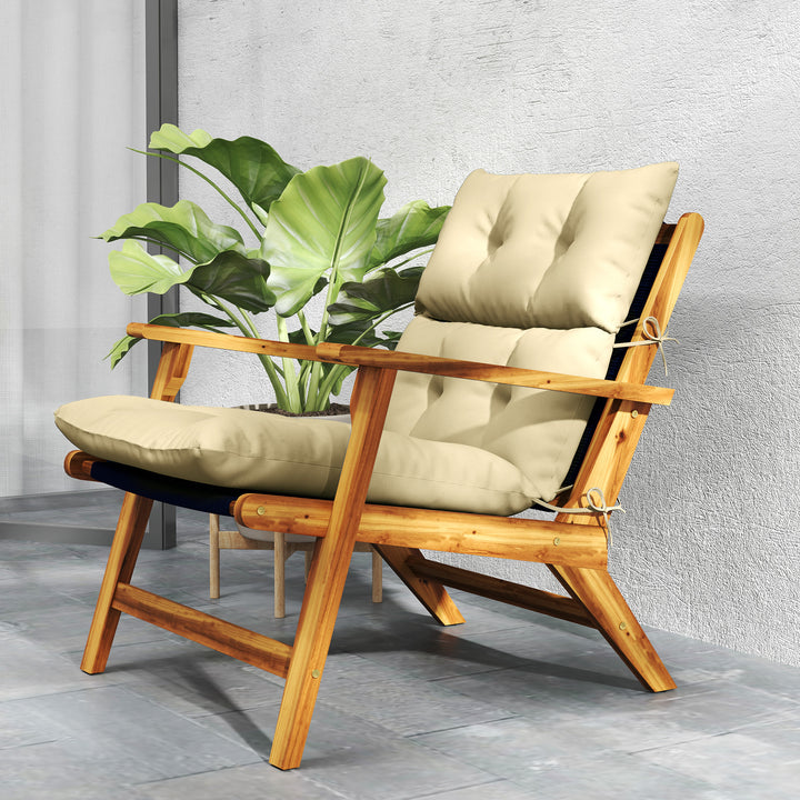 115 x 56cm Rocking Chair Padded Seat Cushion - Beige