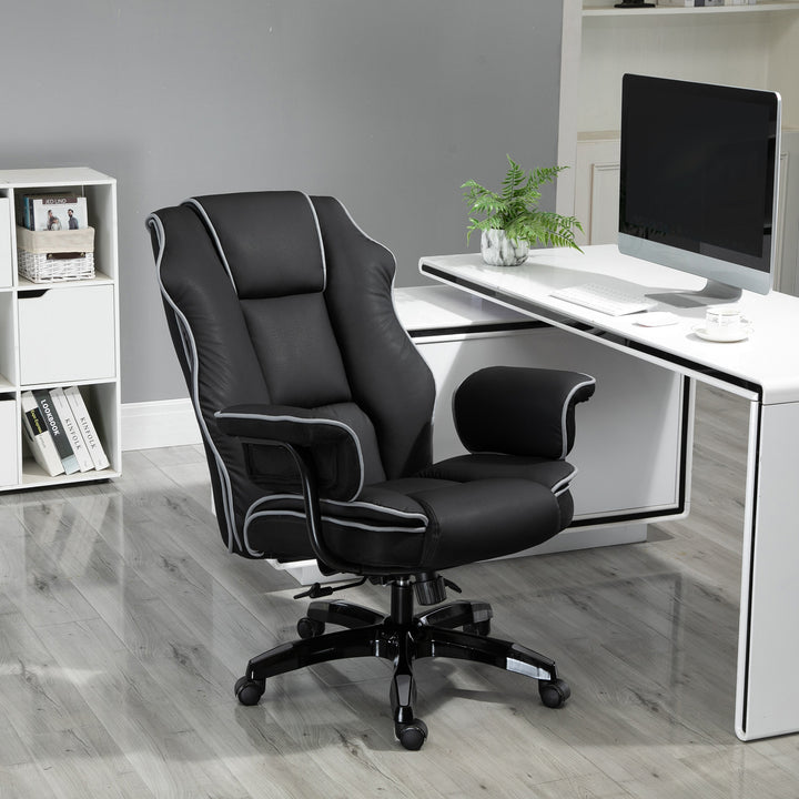 MCL Faux Leather Executive Office Chair, with Contrast Piping - Black/White