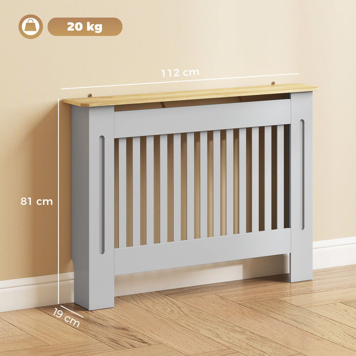 Slatted Radiator Cover, Painted Cabinet with Line Grill Design, 112L ×