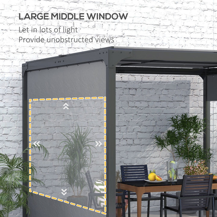 Outsunny 3x2m Pergola Side Panels with Large Window, 2 Pack Gazebo Side Curtains Replacement, Grey