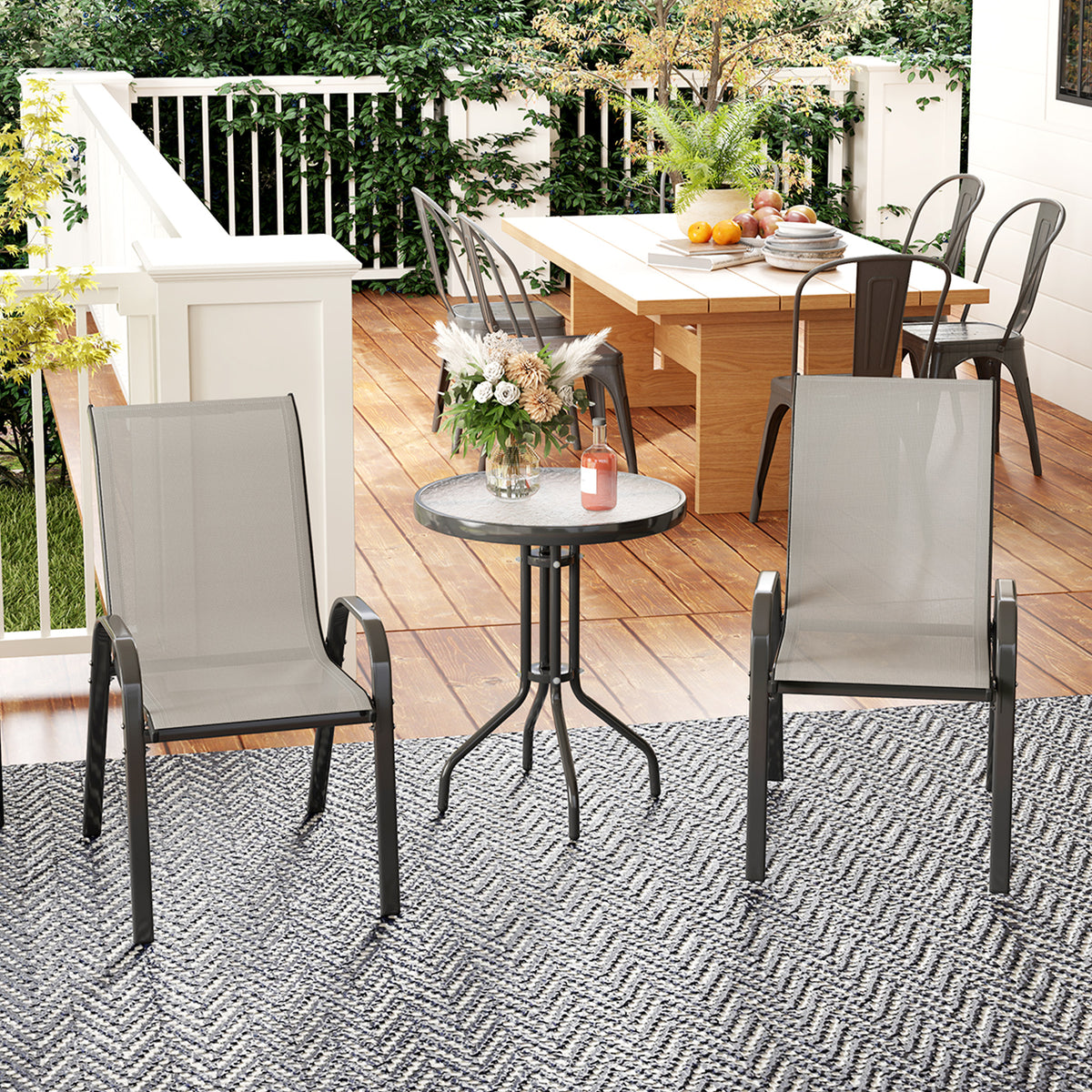 Three-Piece Outdoor Garden Set - Light Grey - view 2
