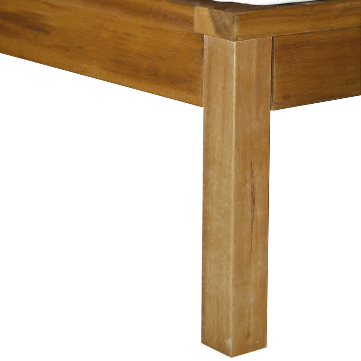 MCL 6 PCS Elegant Wood Frame Outdoor Patio Dining Set w/ Cushions Coffee Table Garden Furniture Sofa Comfort Balcony Patio Cream White