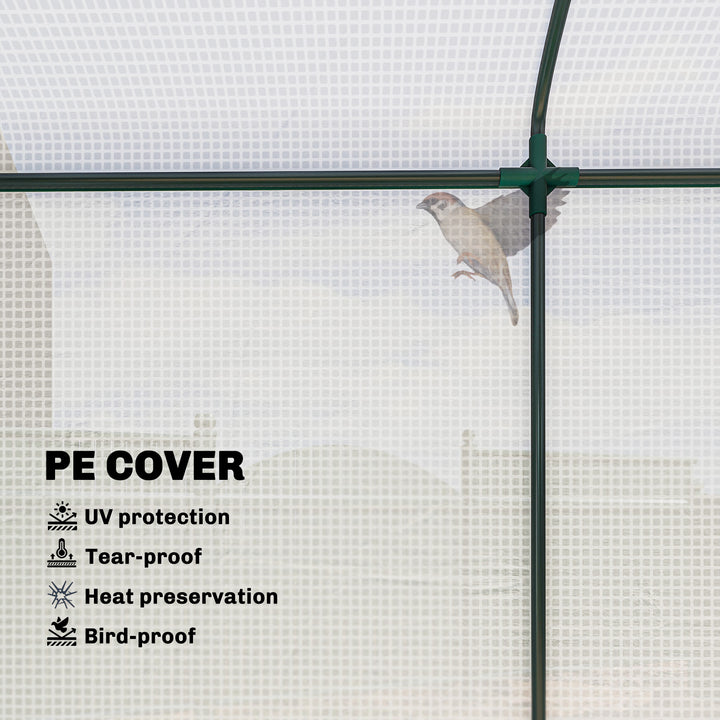 Mini Greenhouse, Garden Tomato Growhouse with Roll-Up Door and 2 Mesh 