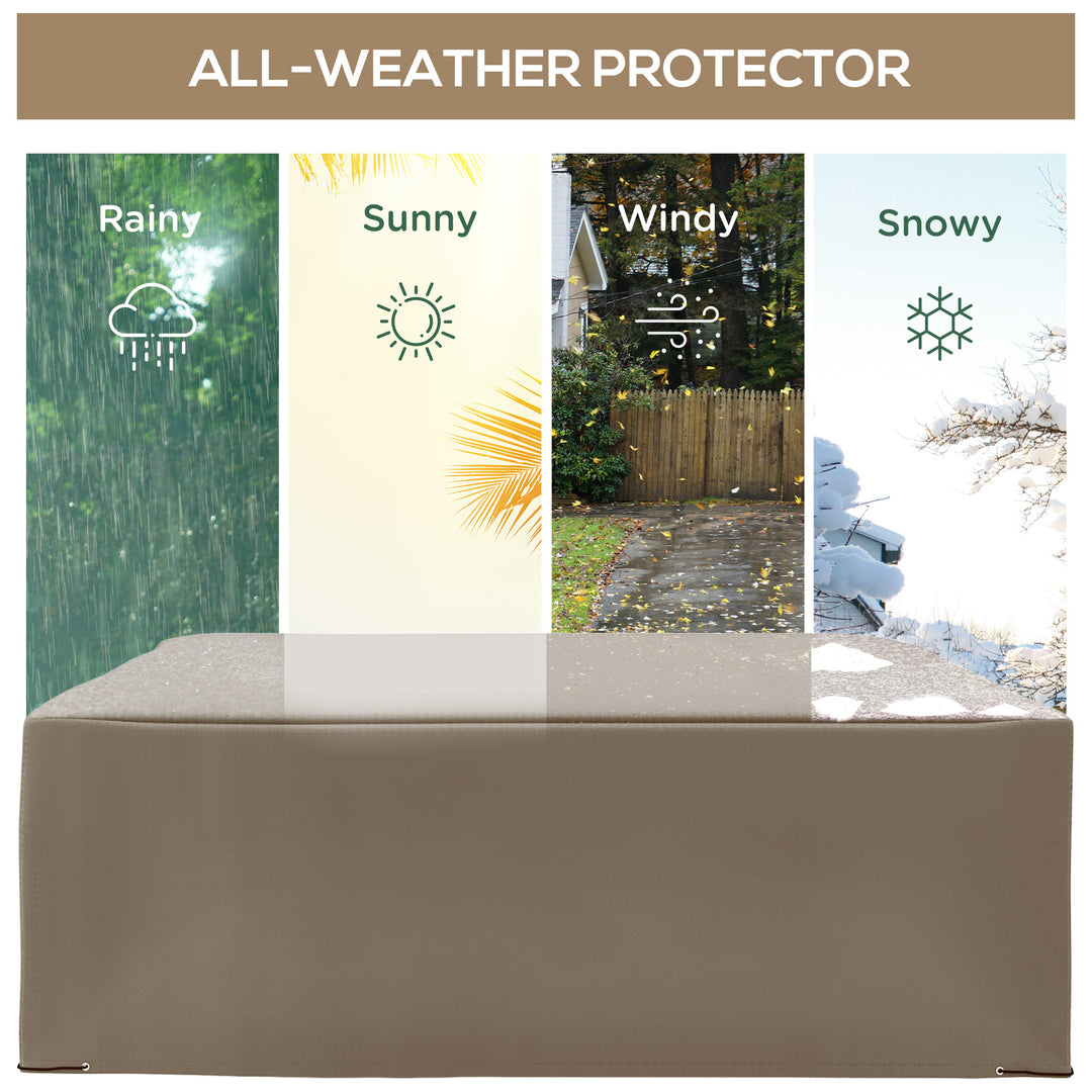 MCL 600D Oxford Patio Garden Furniture Dining Table Chair Set Cover Water Protector Waterproof Anti-UV – Beige