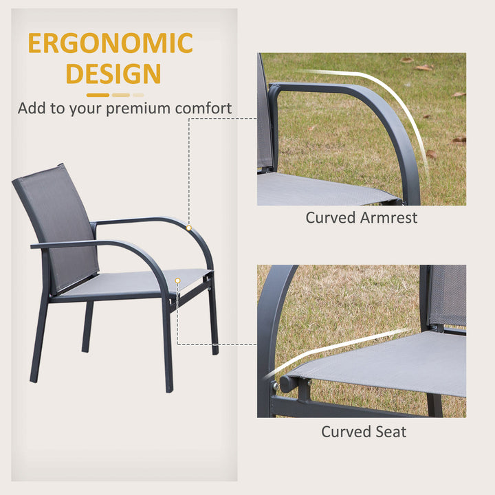 Four-Piece Minimal Garden Patio Set - Grey
