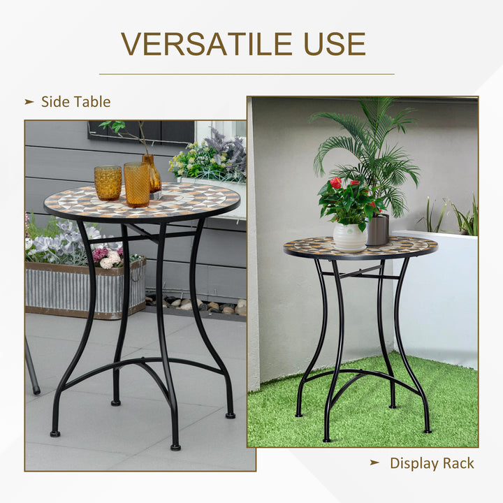 Φ60cm Mosaic Outdoor Patio Table - Grey