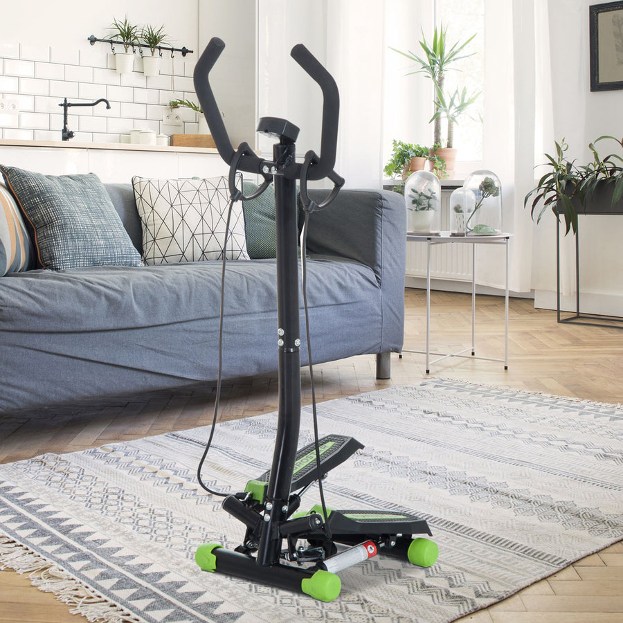 Twister Stepper, Step Machine w/ Resistance Bands, LCD Display and Handlebar, Steppers for Exercise Workout Home Gym Office