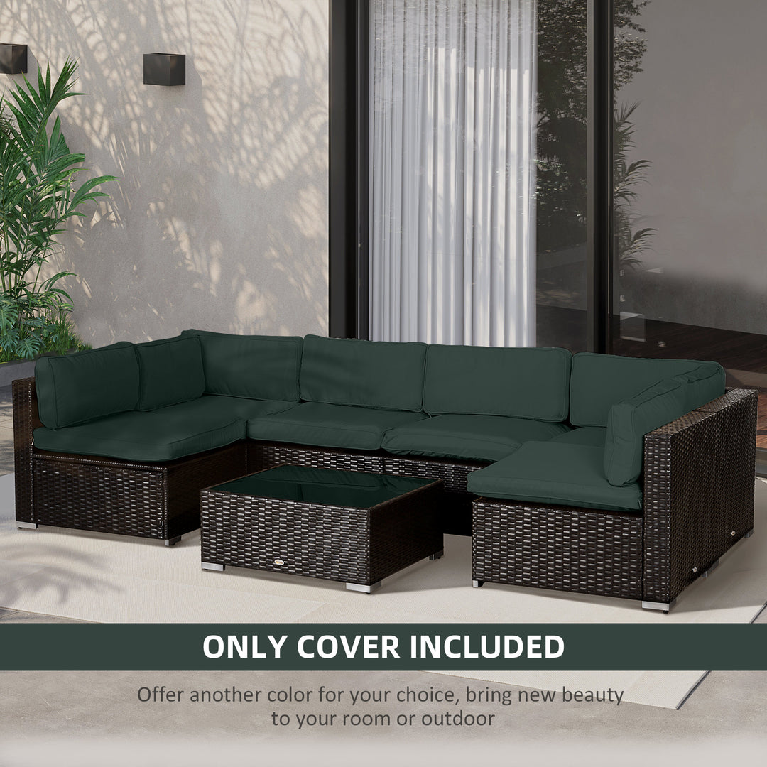 Garden Rattan Sofa Cushion Polyester Cover Replacement Outdoor- No Cushion Included, Dark Grey
