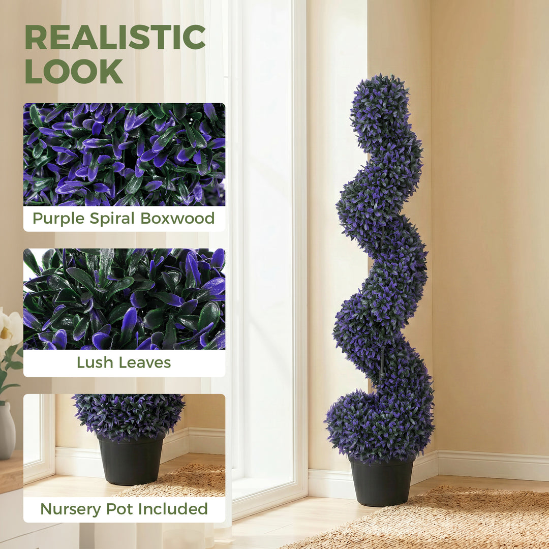 Decorative Artificial Plants Set of 2, UV Resistant Fake Plants in Pot