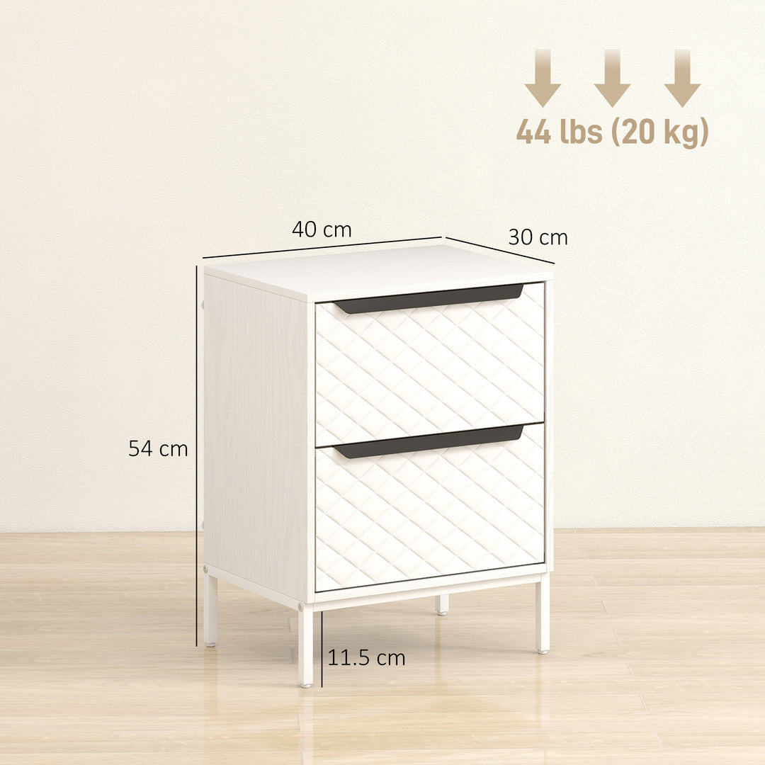 Chest of Drawers, Dresser with 2 Fabric Drawers and Aluminium Handles 