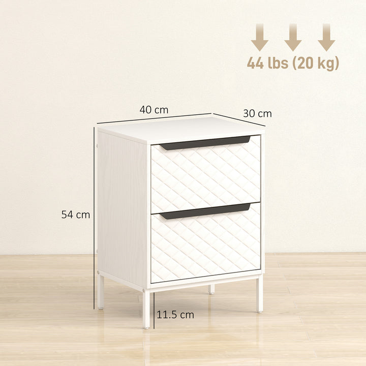 Chest of Drawers, Dresser with 2 Fabric Drawers and Aluminium Handles 