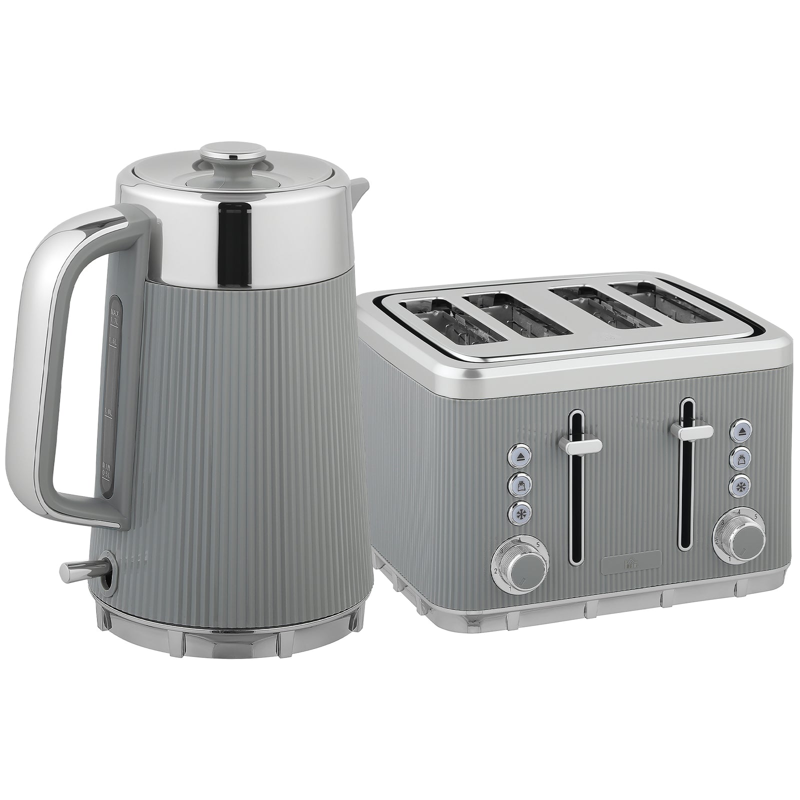 Electric Kettle and Toaster Set, 3000W 1.7L UK Strix Thermostat Rapid Boil Jug Kettle with Limescale Filter, Cool Touch Body, 4 Slice Toaster with 7 Browning Controls, Crumb Tray, Tan