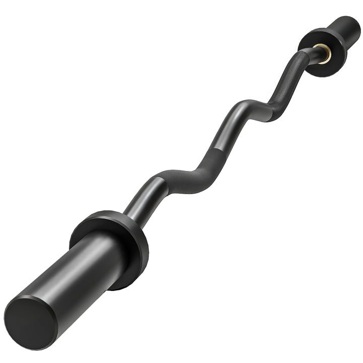 4ft Olympic EZ Curl Bar, Barbell Bar for 2" Weight Plates with Non-Slip Hand Grip 120cm