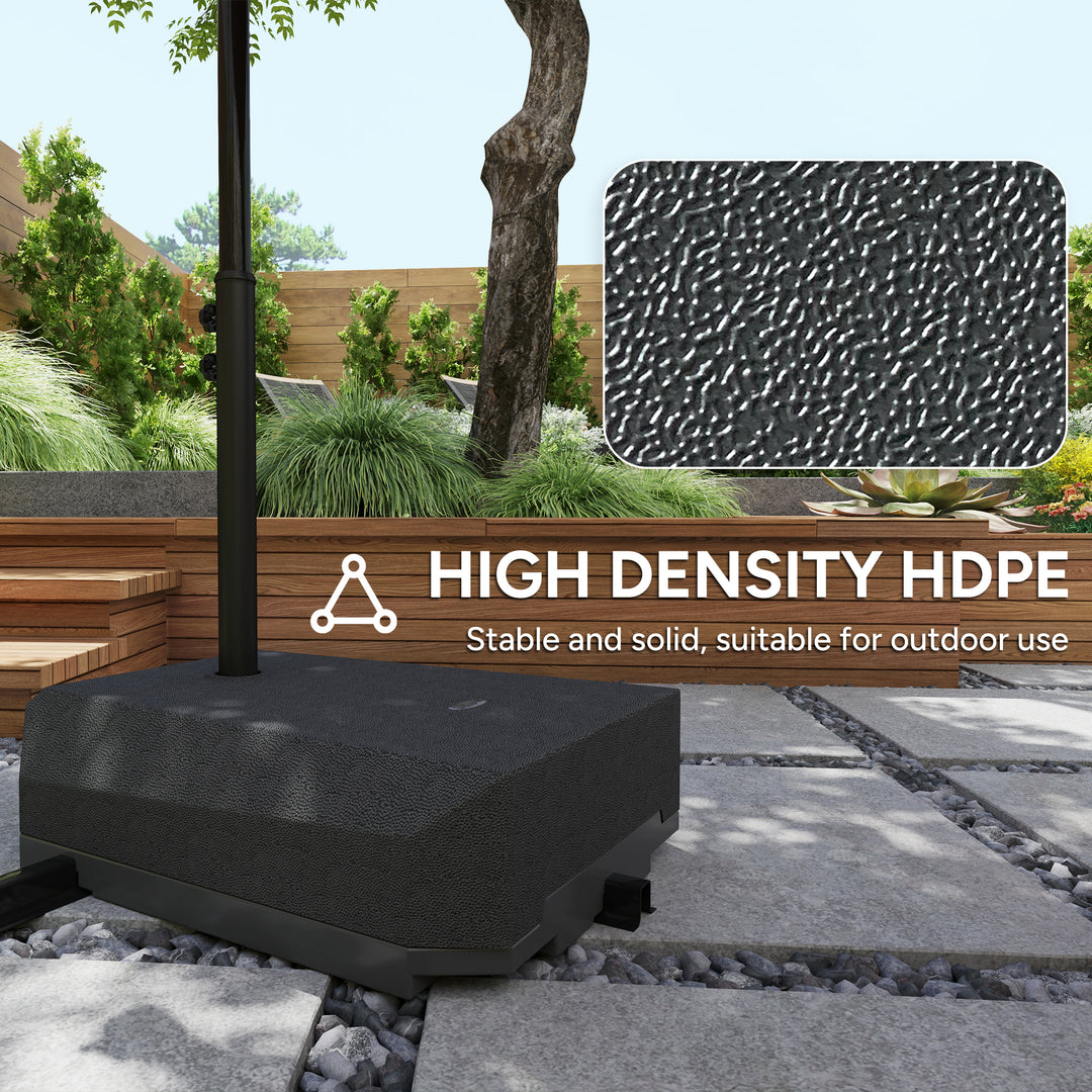Parasol Base Plastic Umbrella Stand for Cantilever Parasol with Wheels, Heavy Duty Umbrella Stand, Water/Sand Filled