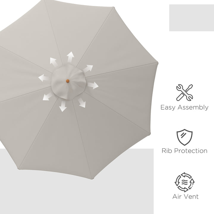 MCL 3.3m Elegant Wooden Parasol - Grey