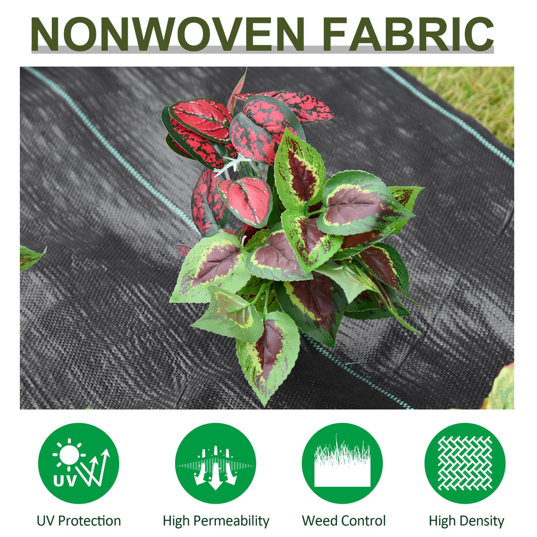 2m x 50m Weed Control Membrane, Heavy Duty Weed Control Barrier Fabric, 90gsm Ground Cover for Patios, Garden, Flower beds, Landscaping