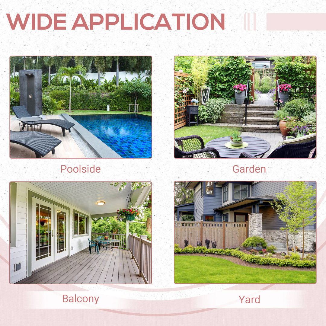 MCL Square PE Wicker Rattan Folding Table,Weather Resistant Wicker Weave Side Table with Steel Frame, Grey