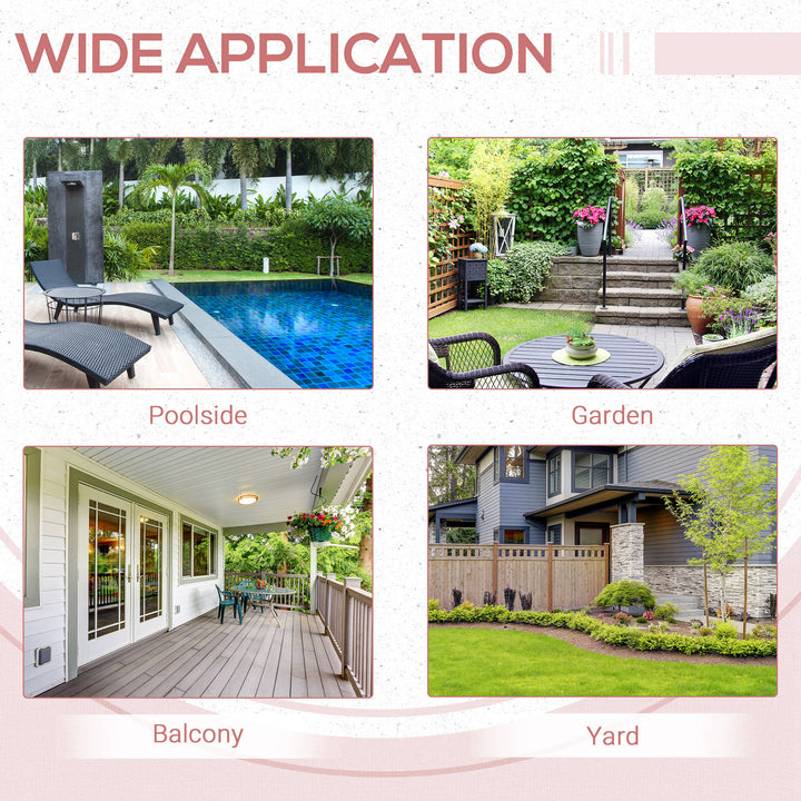 MCL Square PE Wicker Rattan Folding Table,Weather Resistant Wicker Weave Side Table with Steel Frame, Grey