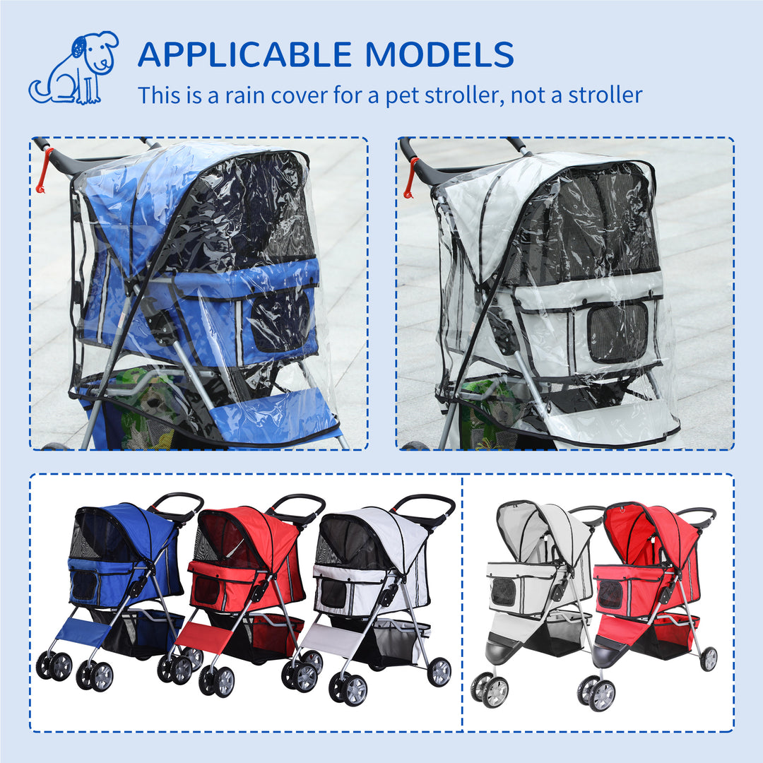 PawHut Small Dog Stroller, Lightweight, Folding, Rain Protection, Drink Holder, Basket, Safety Reflectors, Blue | Aosom UK