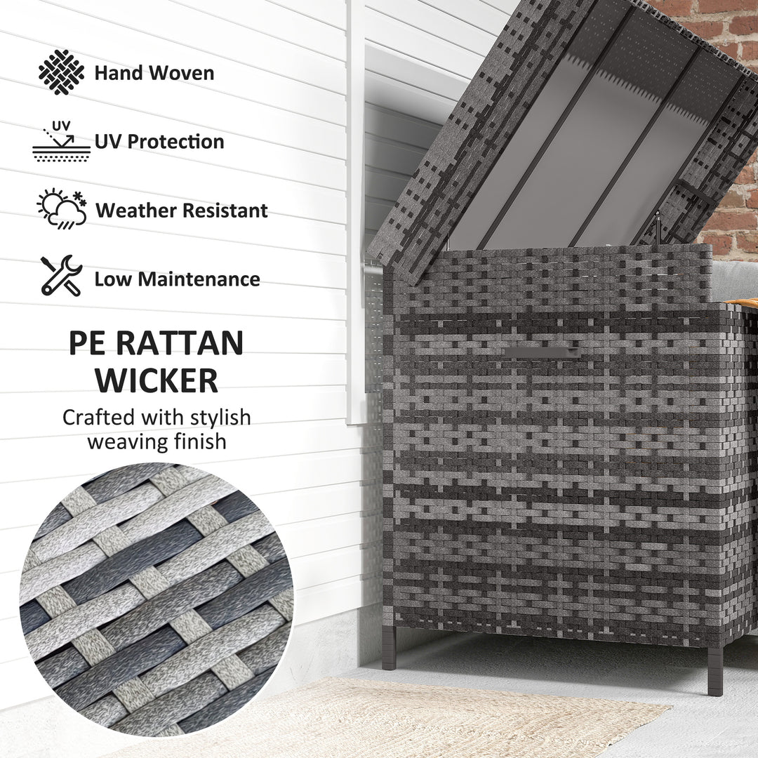 627 L Rattan Storage Box - Dark Grey
