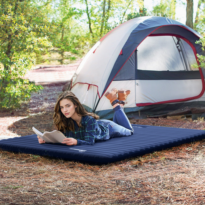 2 Person Camping Inflatable Mattress - Navy Blue
