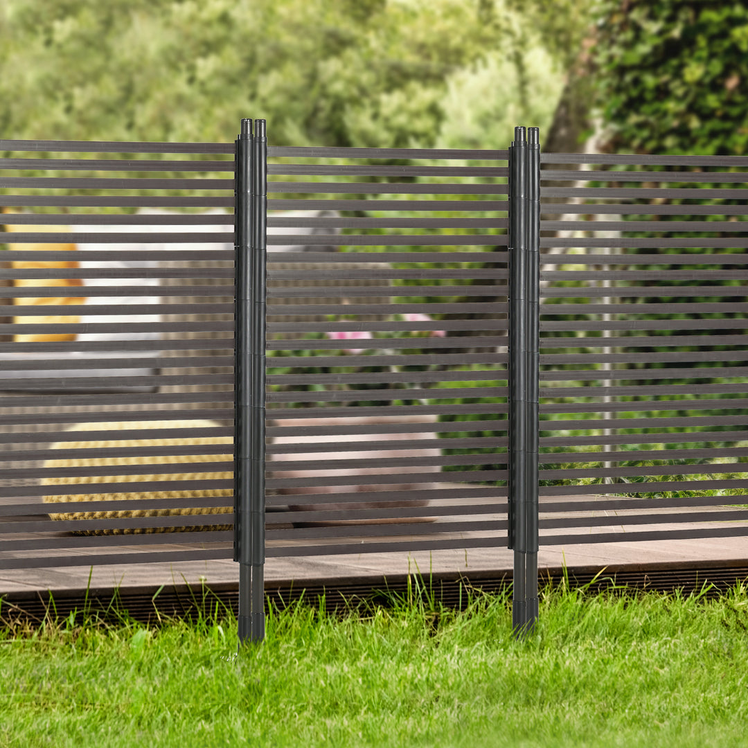 Garden Fence with 2 Standing Ways for Hard &amp; Soft Ground, Decorative O