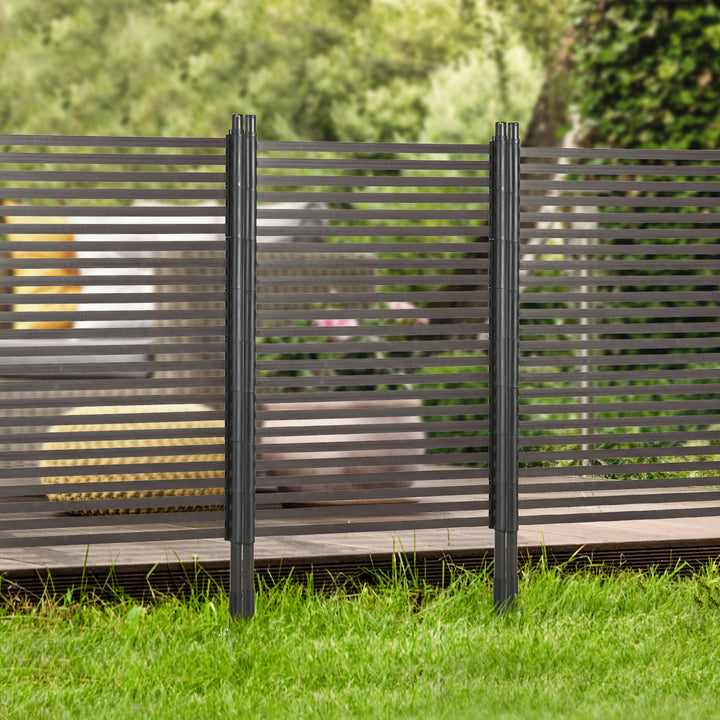 Garden Fence with 2 Standing Ways for Hard &amp; Soft Ground, Decorative O