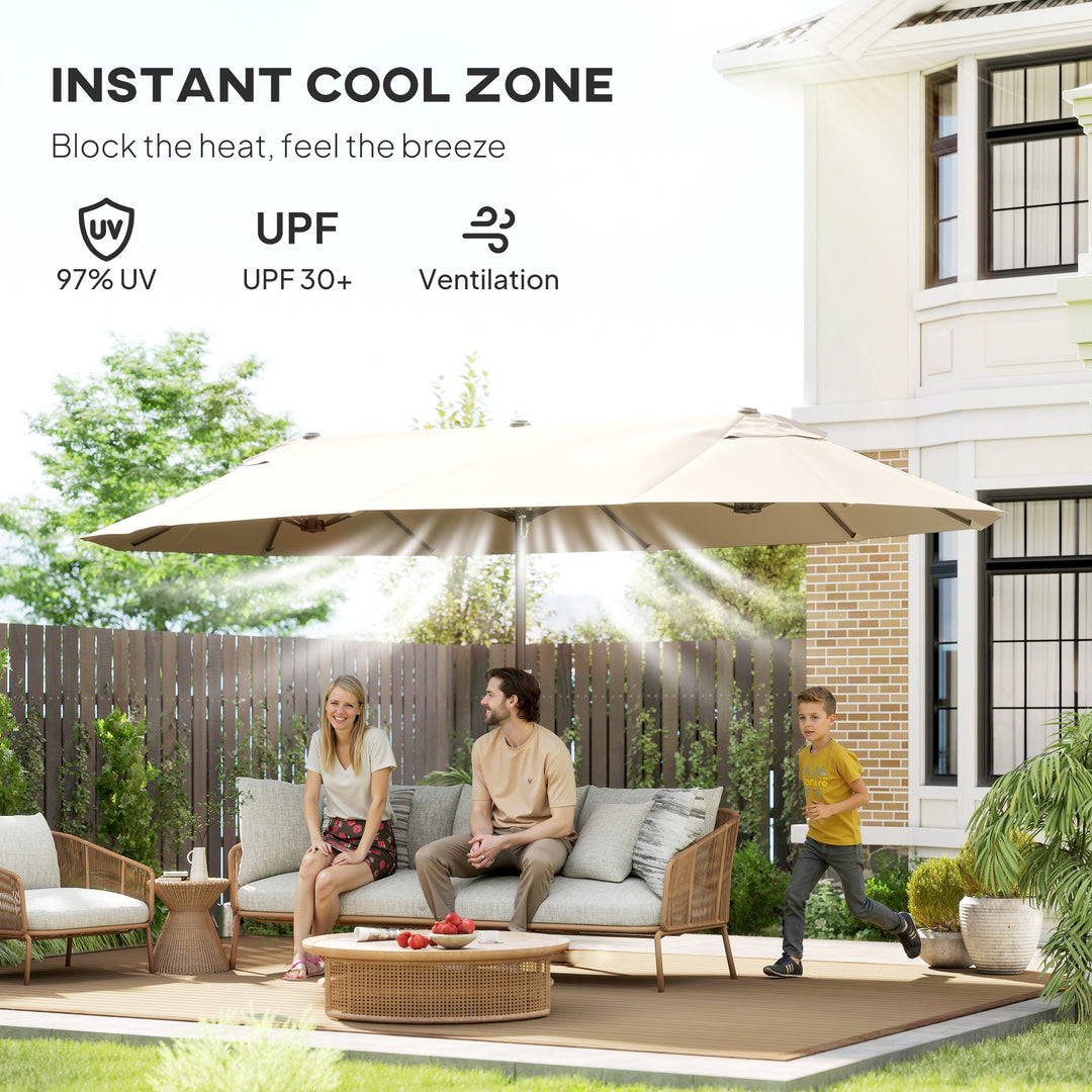 MCL 4.6m Double Garden Parasol - Beige